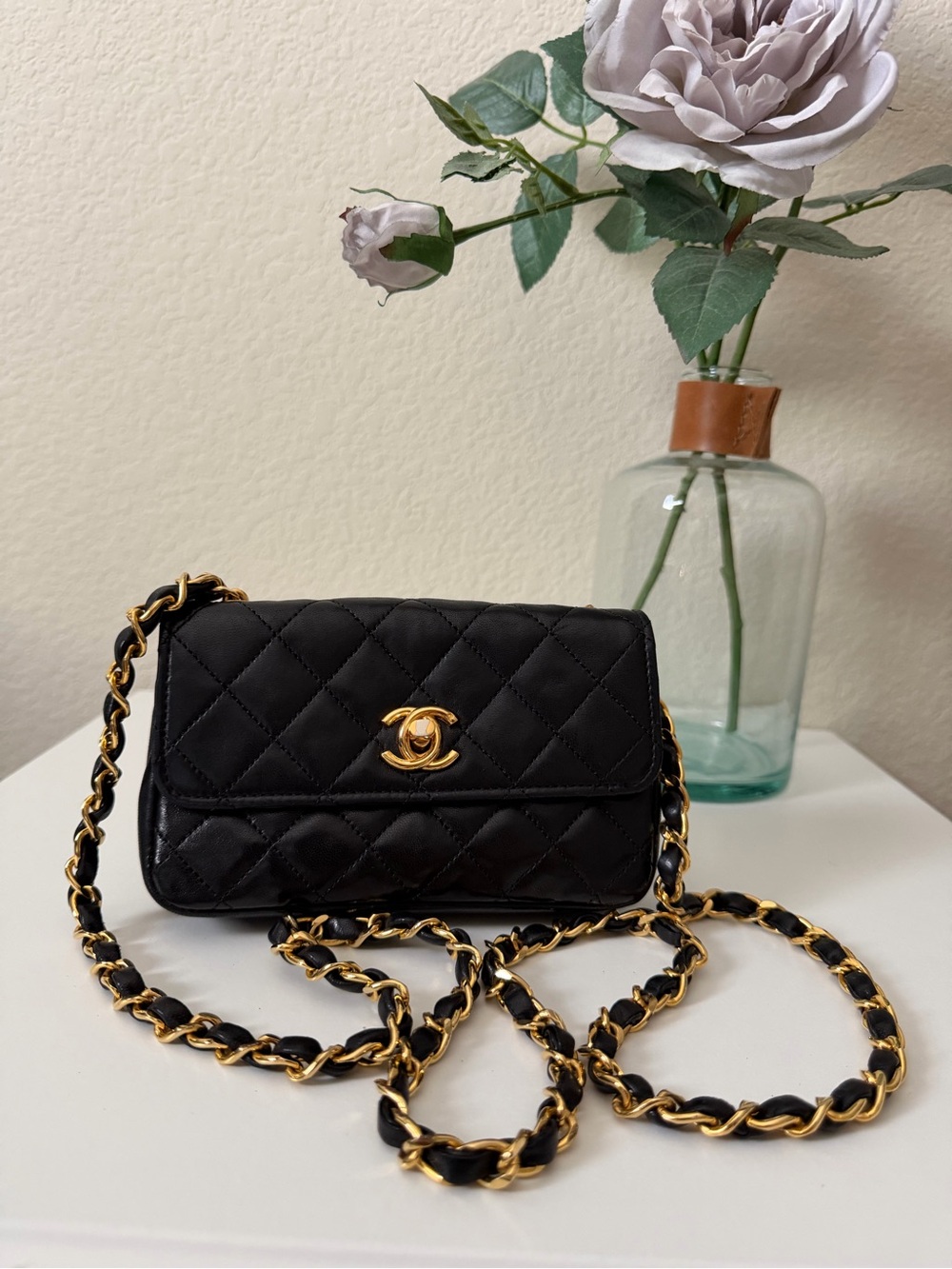 Chanel Black Mini Matelasse Crossbody Bag